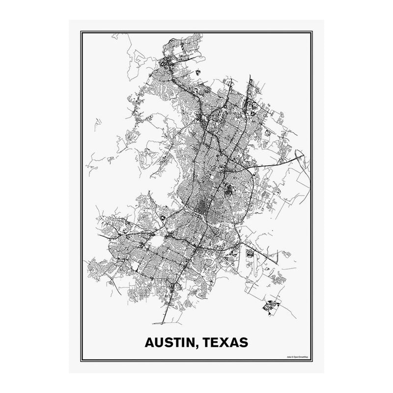 Street Map of Austin, Texas Jigsaw Puzzle