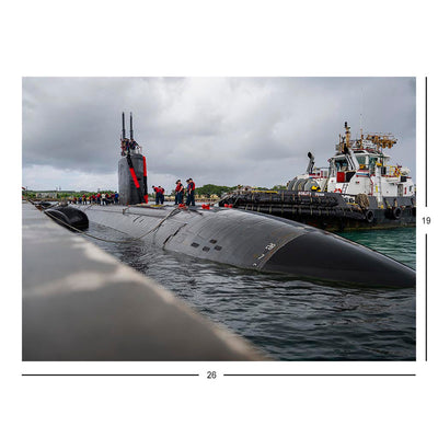 Fast-attack Submarine USS Jefferson City (SSN 759) Moors At Naval Base Guam Jigsaw Puzzle