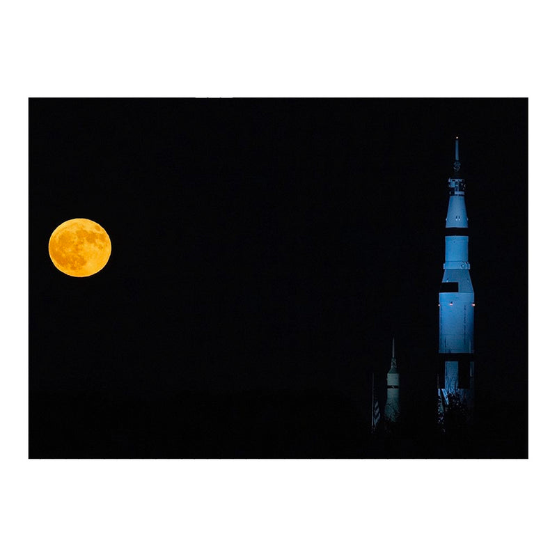 Rare Blue Supermoon From The U.S. Space & Rocket Center in Huntsville, AL On August 19, 2024 Jigsaw Puzzle