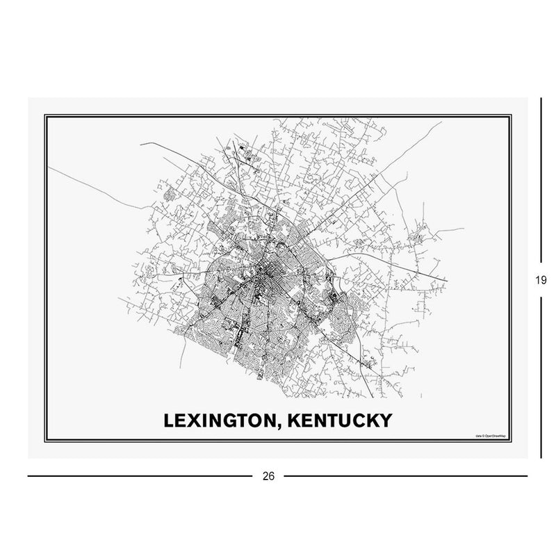 Street Map of Lexington, Kentucky Jigsaw Puzzle