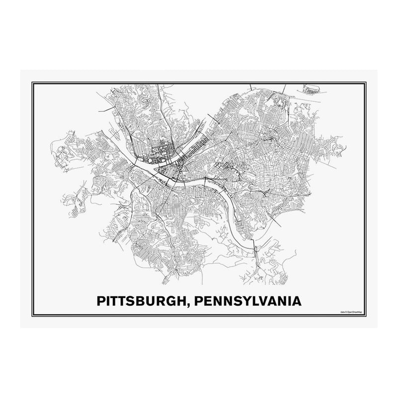 Street Map of Pittsburgh, Pennsylvania Jigsaw Puzzle