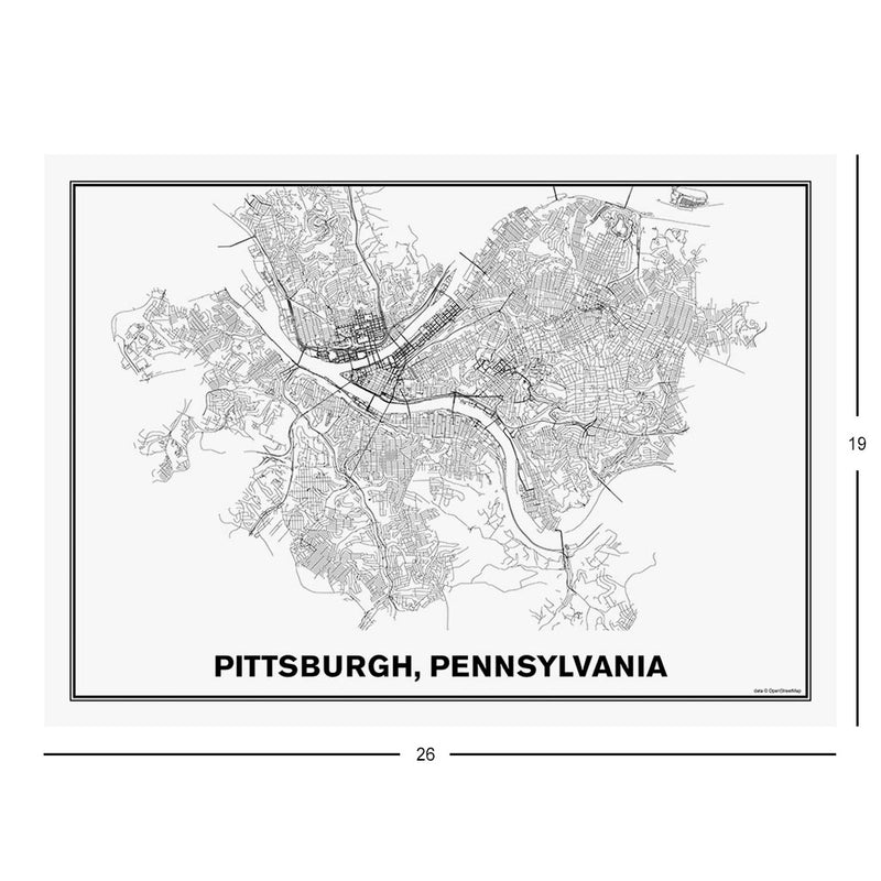 Street Map of Pittsburgh, Pennsylvania Jigsaw Puzzle