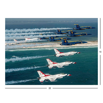 Thunderbirds and Blue Angels Super Delta Concludes 2024 Show Season In Pensacola, FL Jigsaw Puzzle