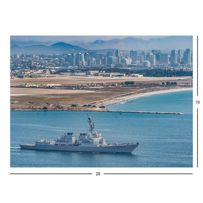 USS Preble Depart San Diego During Homeport Change Jigsaw Puzzle