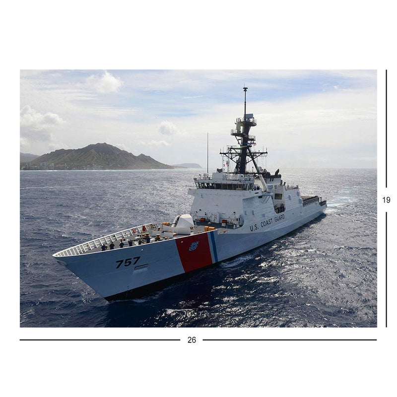 Coast Guard Cutter Midgett (WMSL 757) Transits Past Oahu, Hawaii Jigsaw Puzzle