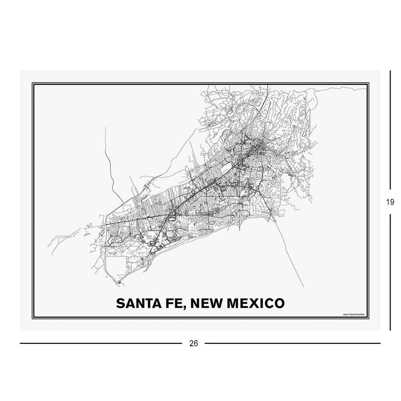 Street Map of Santa Fe, New Mexico Jigsaw Puzzle