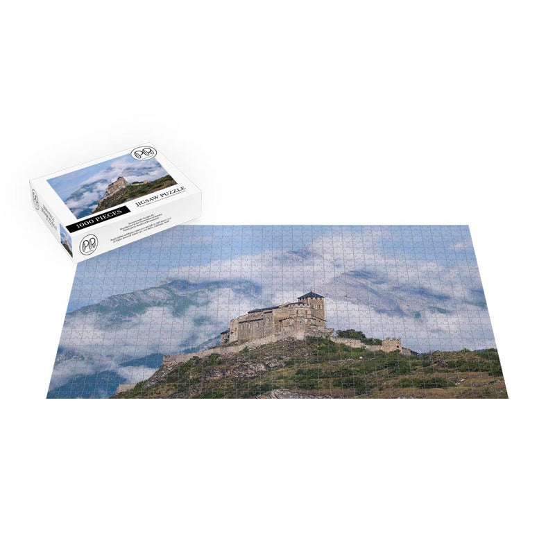 Temple-fortress Valery, Valais, Switzerland. Jigsaw Puzzle