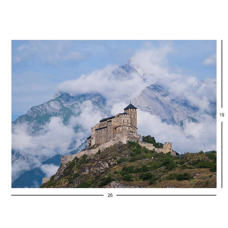 Temple-fortress Valery, Valais, Switzerland. Jigsaw Puzzle