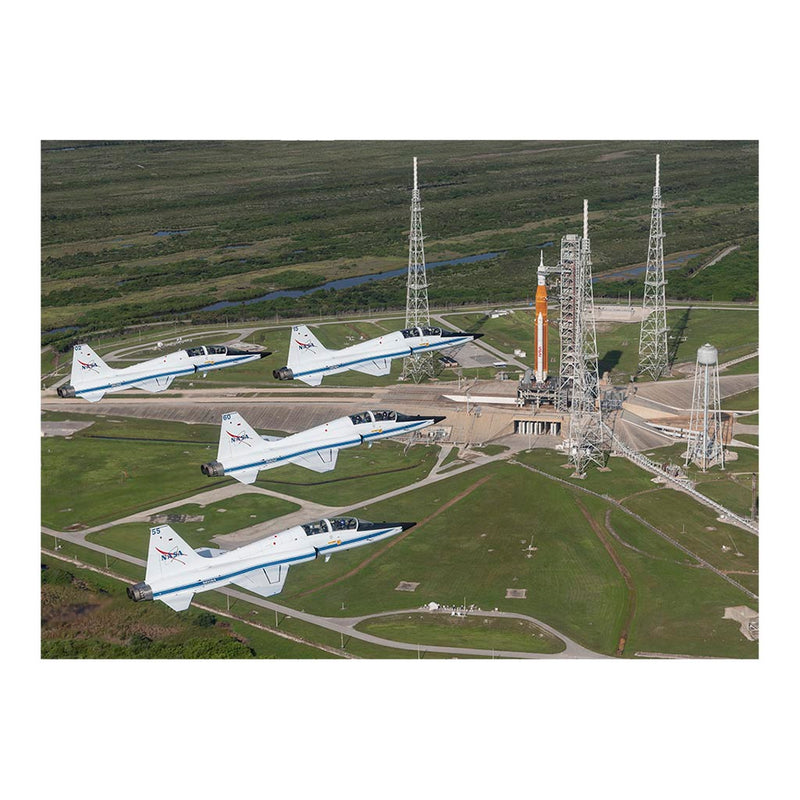 T-38 Flyover of Artemis I on Launch Pad Jigsaw Puzzle