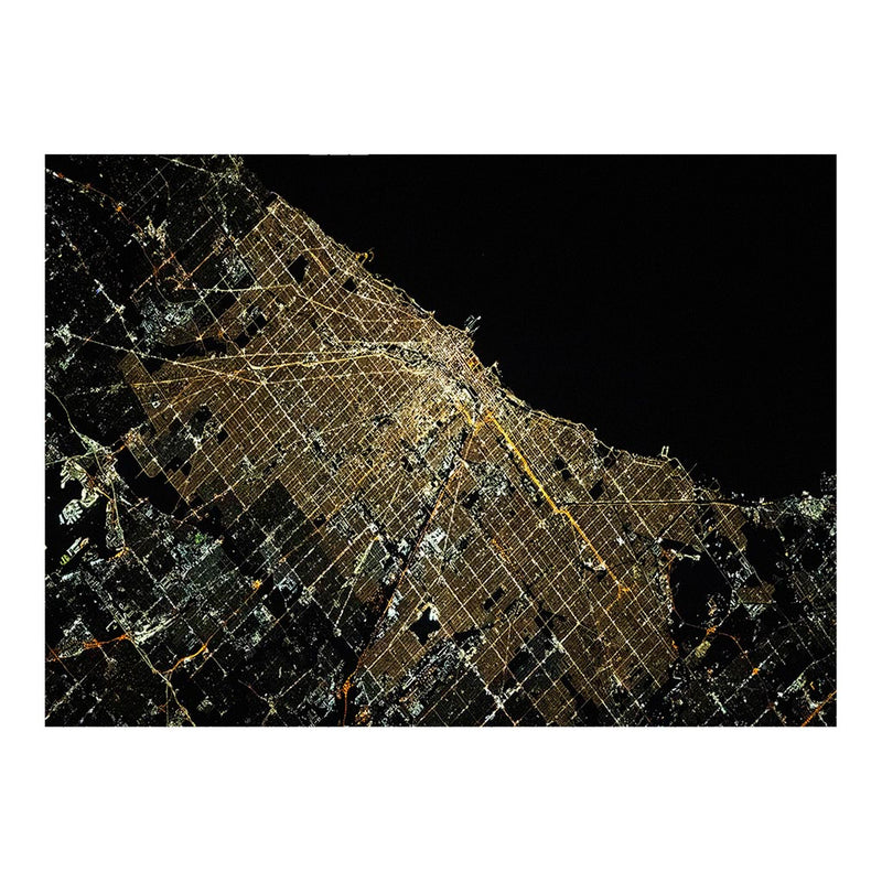 ISS Photograph of Chicago At Night Jigsaw Puzzle