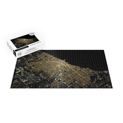 ISS Photograph of Chicago At Night Jigsaw Puzzle