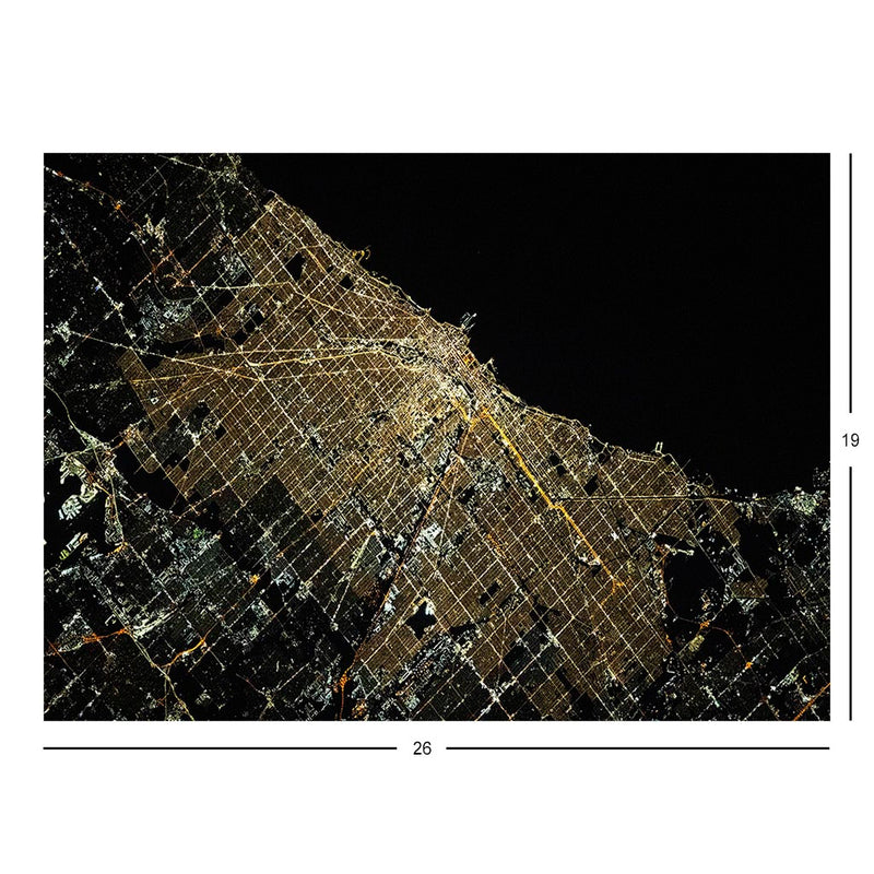 ISS Photograph of Chicago At Night Jigsaw Puzzle