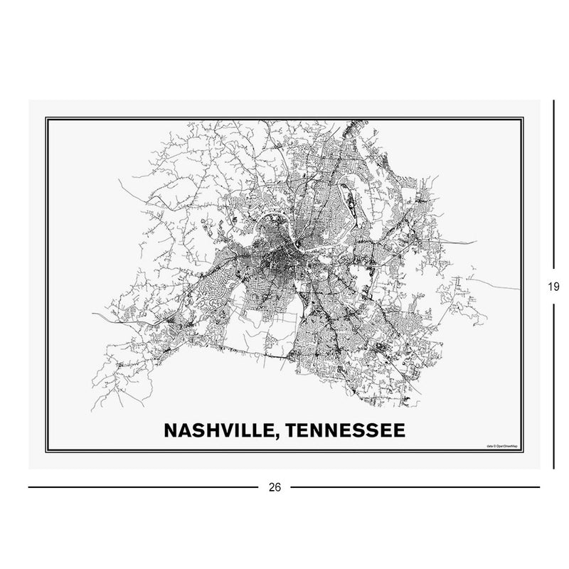 Street Map of Nashville, Tennessee Jigsaw Puzzle