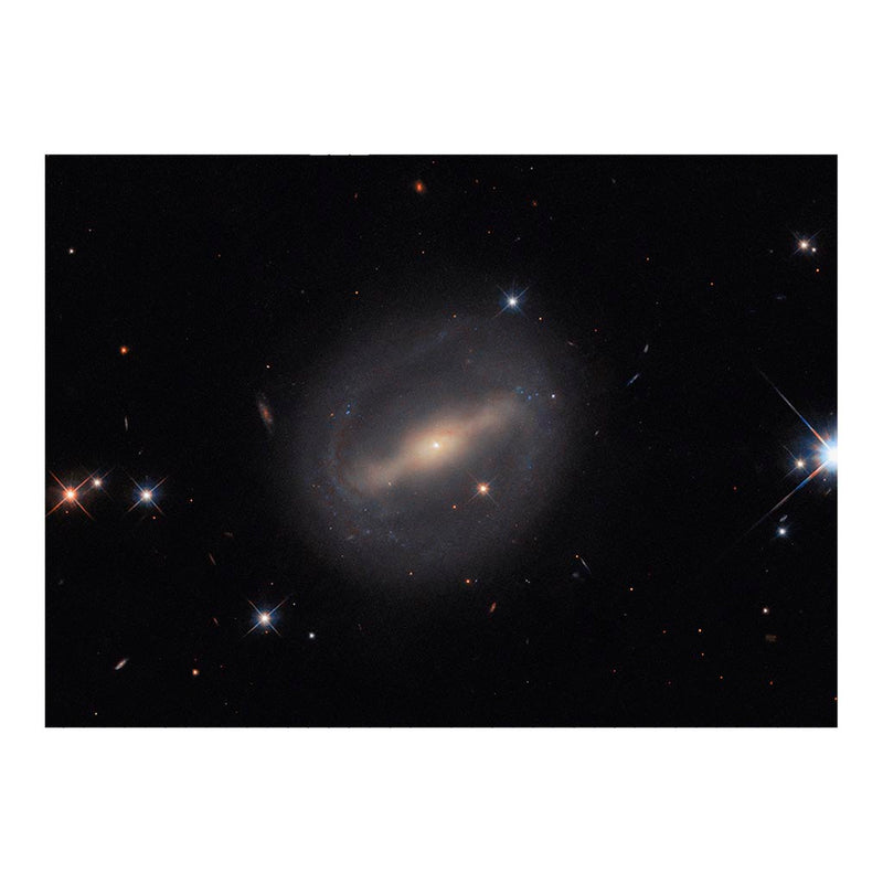 Hubble Telescope Image Of Barred Spiral Galaxy MCG+07-07-072 Inside The Perseus Cluster Jigsaw Puzzle