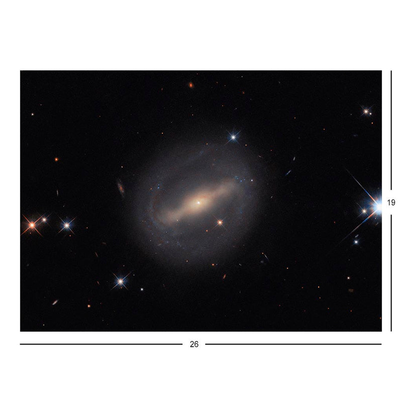 Hubble Telescope Image Of Barred Spiral Galaxy MCG+07-07-072 Inside The Perseus Cluster Jigsaw Puzzle