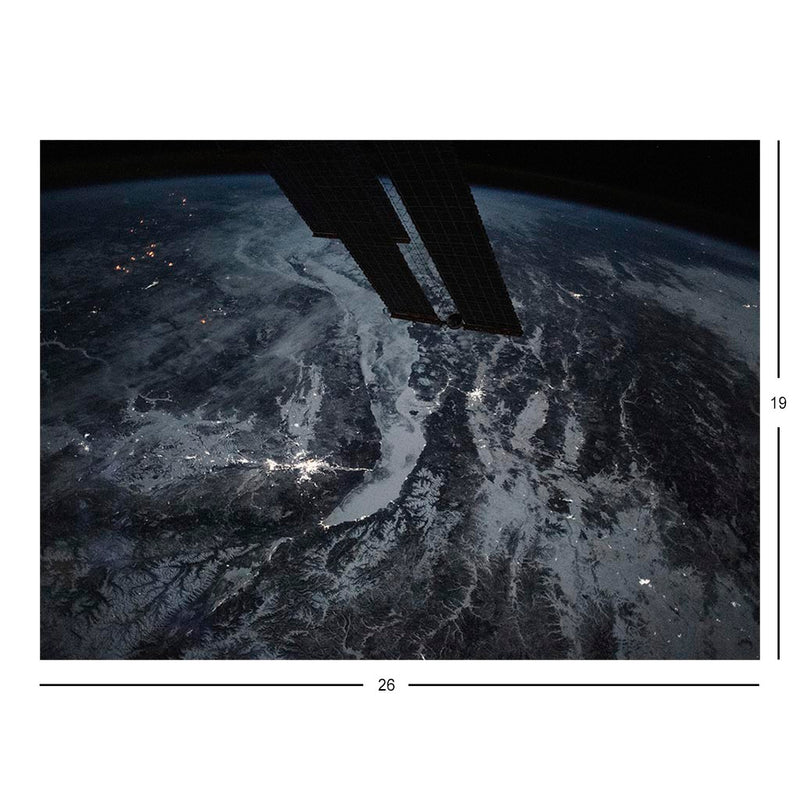 ISS Photograph Of Lake Baikal At Night Jigsaw Puzzle