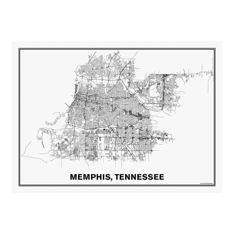 Street Map of Memphis, Tennessee Jigsaw Puzzle
