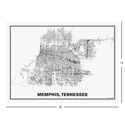 Street Map of Memphis, Tennessee Jigsaw Puzzle
