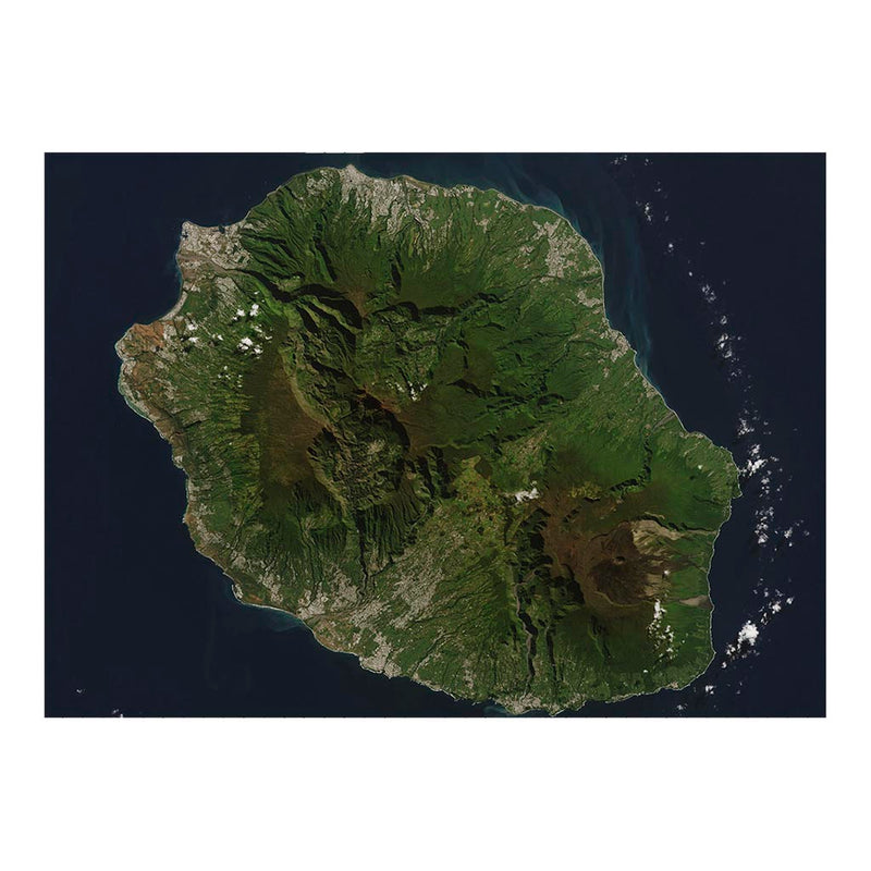 Landsat 8 Image of Piton des Neiges (Snow Peak) On Reunion Island Jigsaw Puzzle