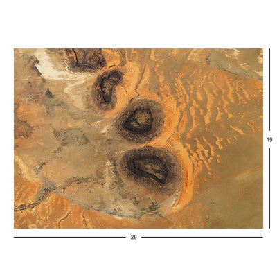 ISS Photograph of Black Mesas and Sand Dunes in Mauritania Jigsaw Puzzle